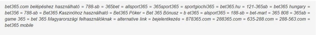 bet365 belépés Bet365 Alternatív Link